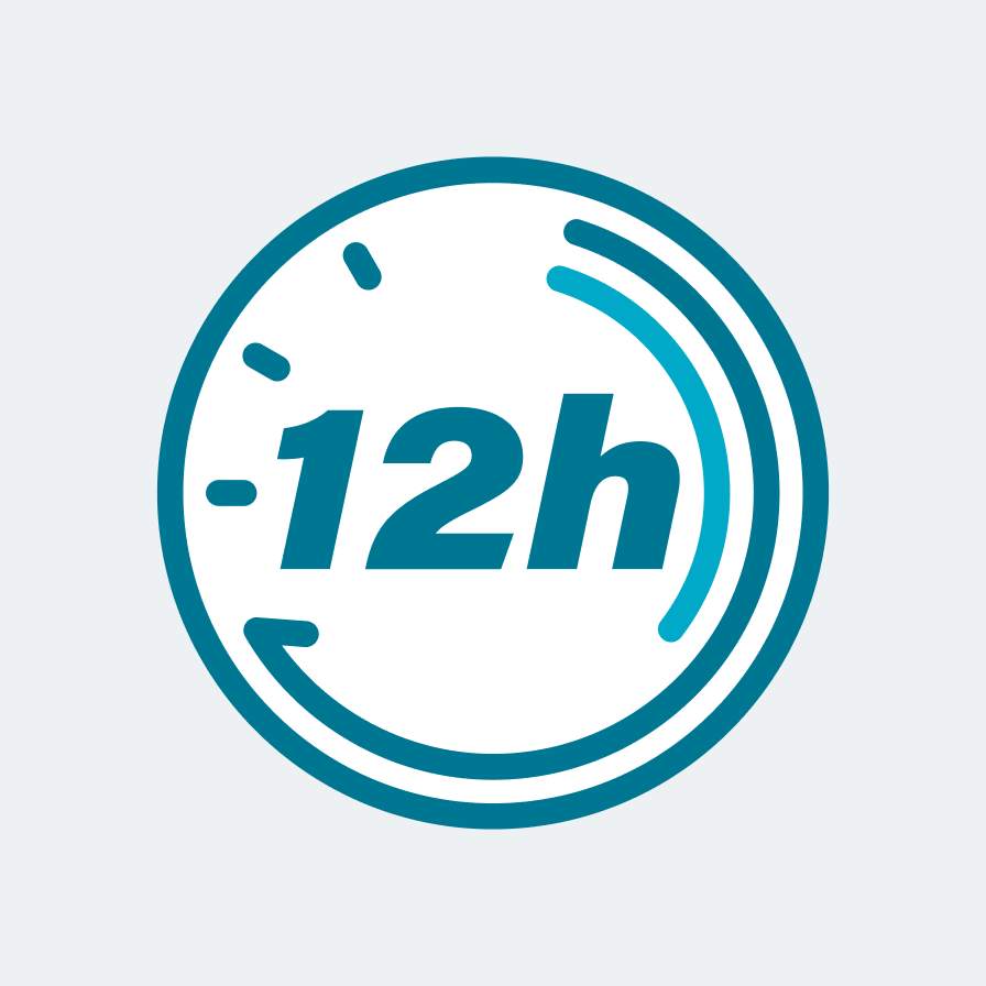 Hasta 100 libre de filtraciones por hasta 12 horas